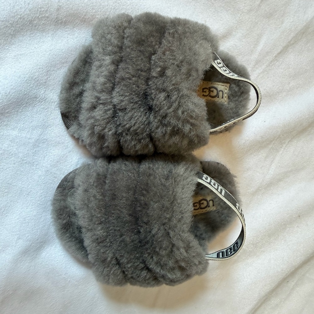 UGG Toddler Fluff Yea Gray Slide Slippers